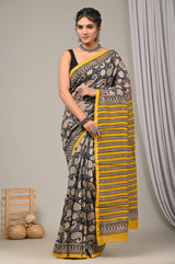 Elegant Sanganeri Print Chanderi Silk Saree  Set GHPCHS05